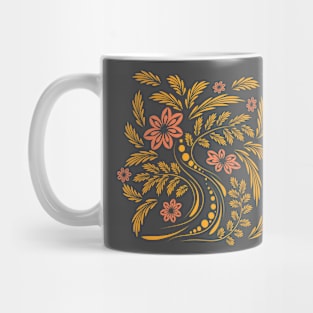 Folk flowers floral art print Flowers abstract art Mug